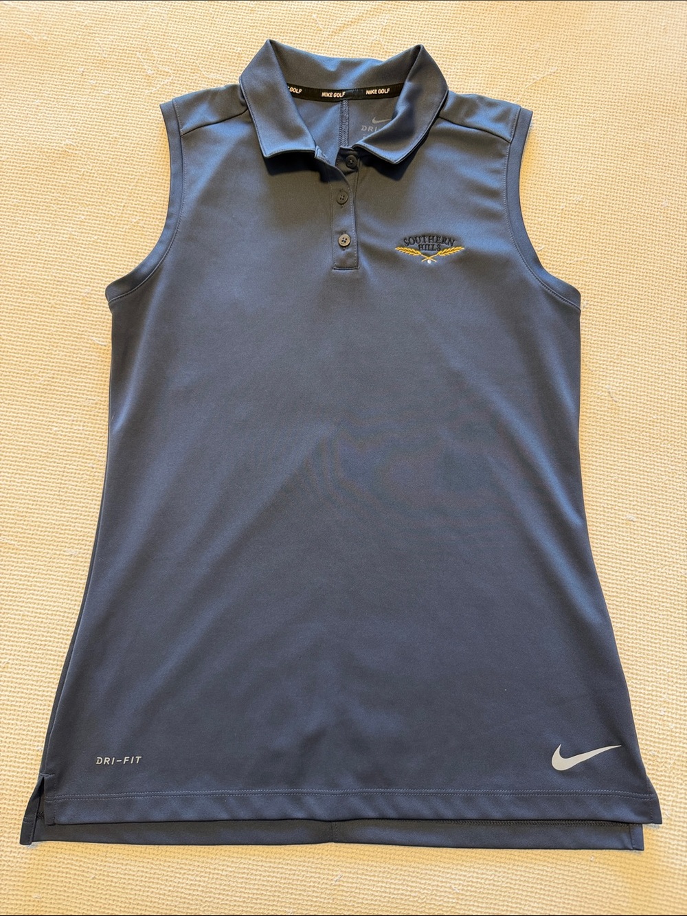 Nike Women's Navy Sleeveless Dri-FIT Polo
